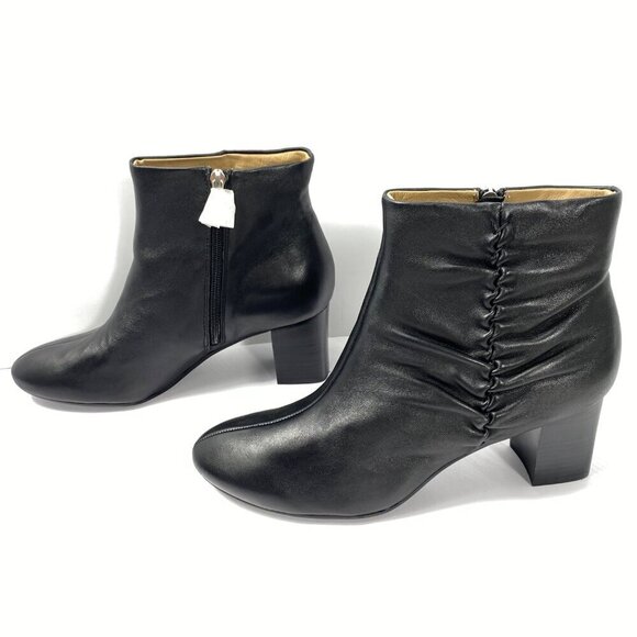 Bettye Muller Deena Booties Sz 9.5M Black Soft Napa Leather Heel Ankle Boots NEW - Picture 5 of 12
